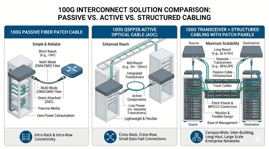 100G patch cable AOC and structured cabling comparison 100G patch cable AOC and structured cabling comparison