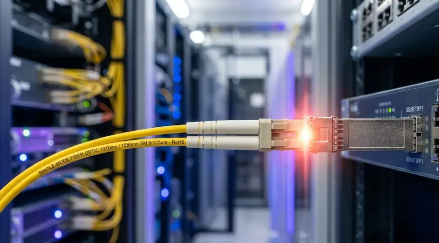 1310nm fiber optic transmission through single-mode fiber