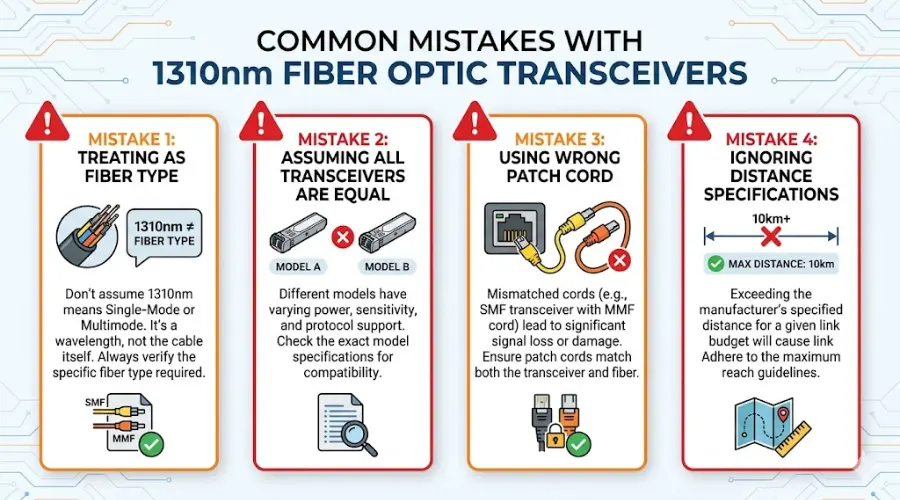 Common mistakes when choosing 1310nm fiber optic transceivers