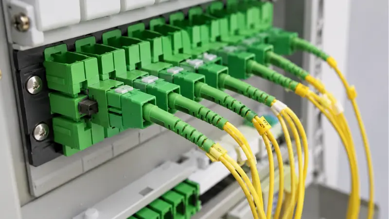 MU fiber optic connectors used in specialized telecom and backplane applications